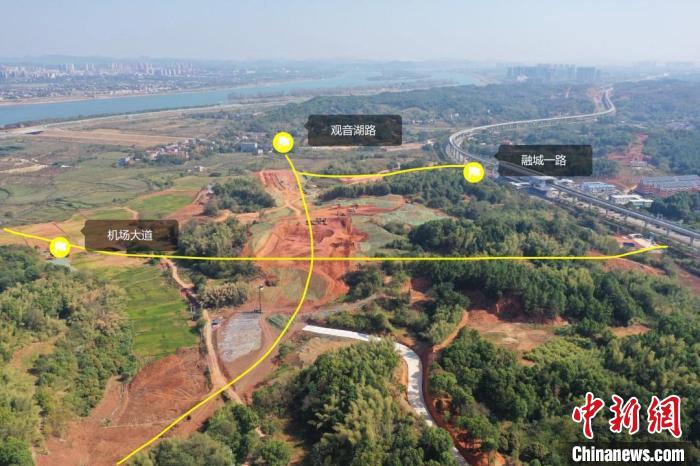 大王山南片区正推进路网交通建设。　湘江集团供图